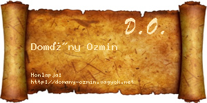 Domány Ozmin névjegykártya
